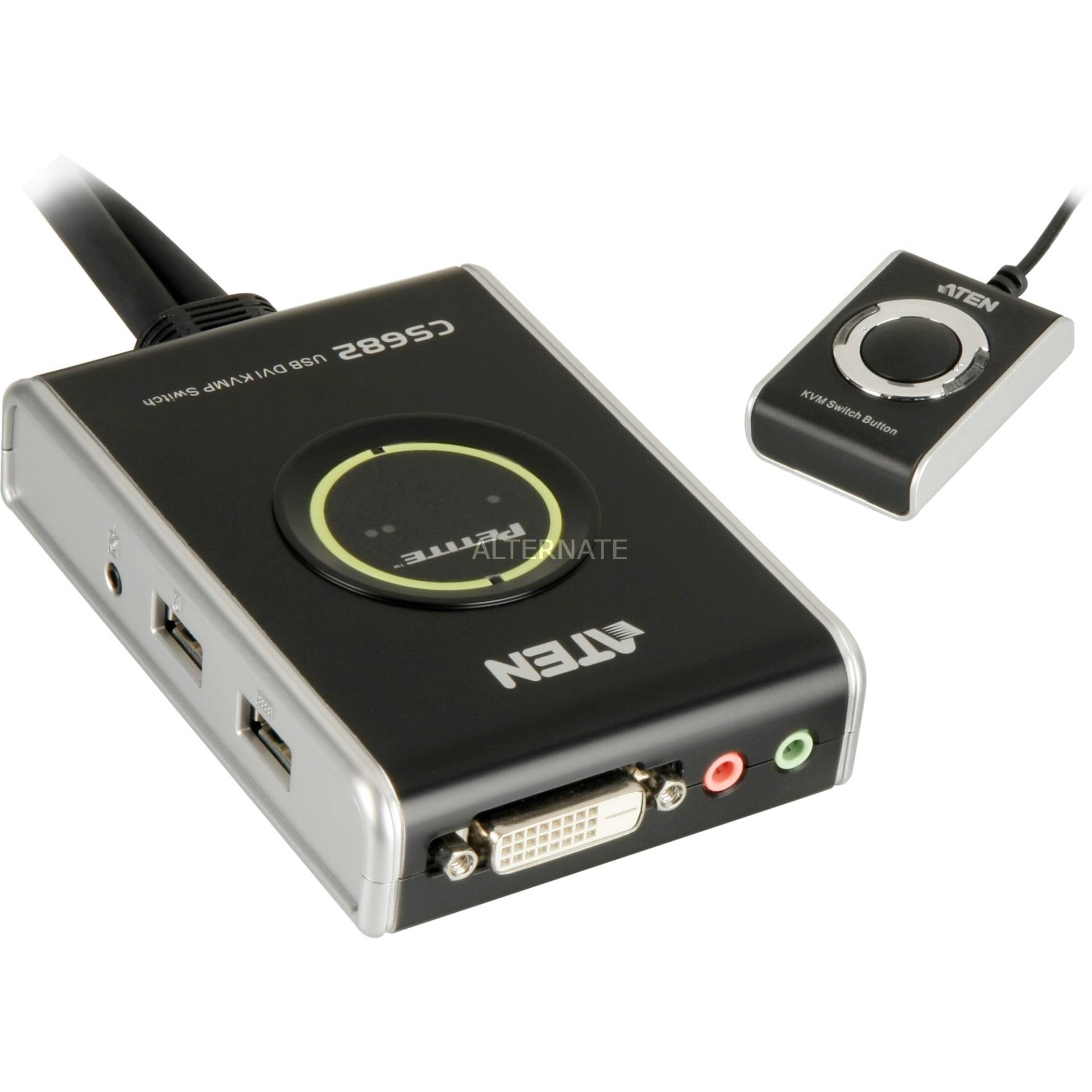 2-Port USB 2.0 DVI KVM Switch, KVM-Switch von Aten