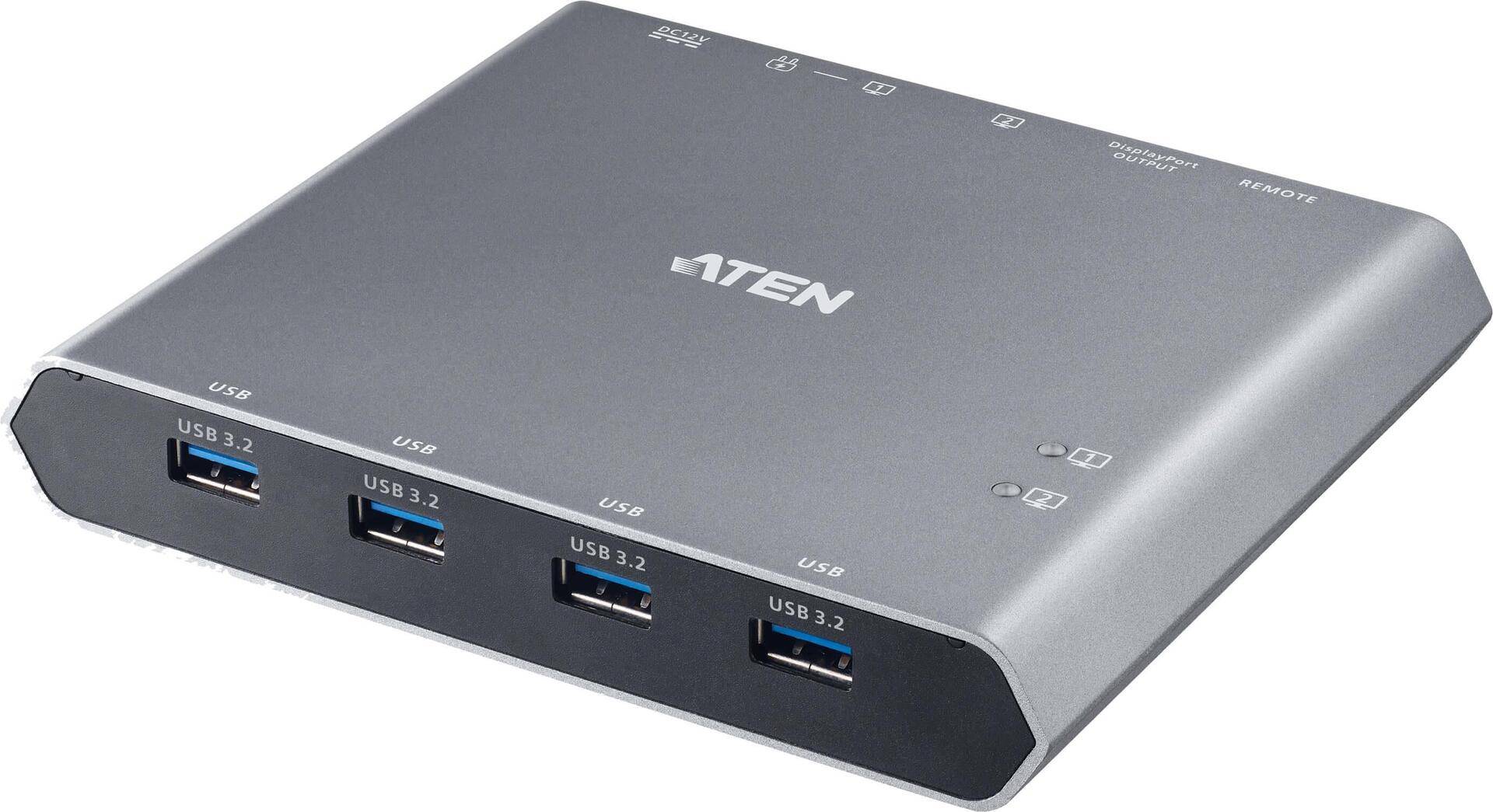 ATEN 2-Port 4K DisplayPort USB-C KVM Dock Switch mit Power Pass-Through (US3311-AT) von Aten