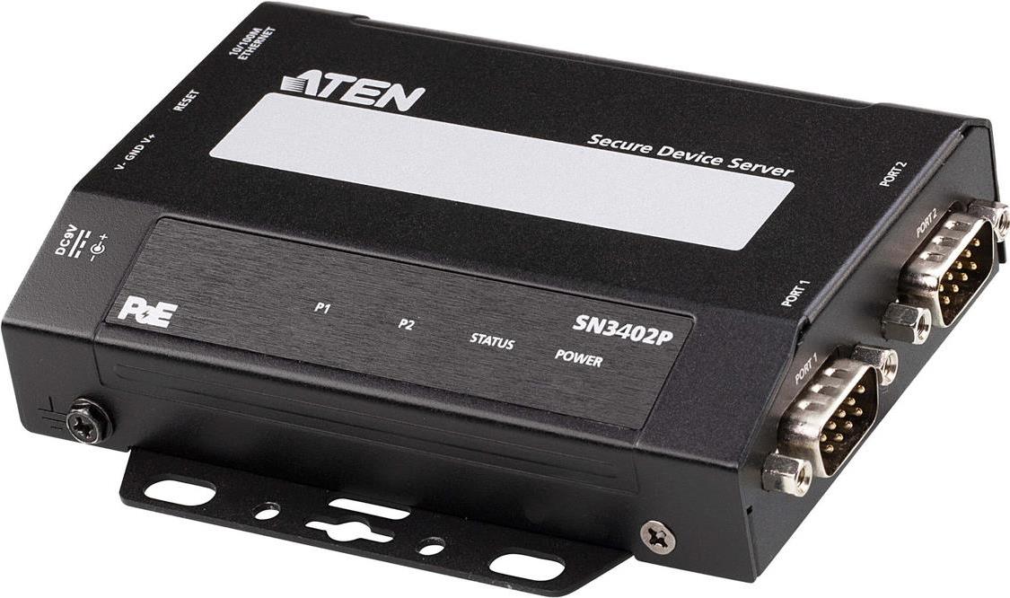 ATEN 2-Port RS-232/422/485 Secure Device Server mit PoE - Gleichstrom - PoE - 1,3 W - 1,19 W - 100 - 240 V - 50 - 60 Hz - 9 - 48 V (SN3402P) von Aten