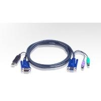 ATEN 2L-5506UP - Tastatur- / Video- / Maus- (KVM-) Kabel - USB Typ A, 4-polig, HD-15 (M) - PS/2, 6-polig, HD-15 - 6 m (2L-5506UP) von Aten