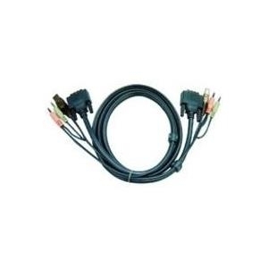 ATEN 2L-7D03UD - Video- / USB- / Audio-Kabel - USB Typ A, 4-polig, Mini-Phone Stereo 3,5 mm, DVI-D (M) - Mini-Phone Stereo 3,5 mm, USB Typ B, 4-polig, DVI-D (M) - 3 m (2L-7D03UD) von Aten