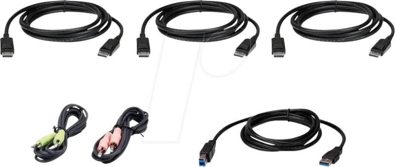 ATEN 2L7D02UDPX6 - KVM Kabel Set, USB, DisplayPort, schwarz, 1,8 m von Aten
