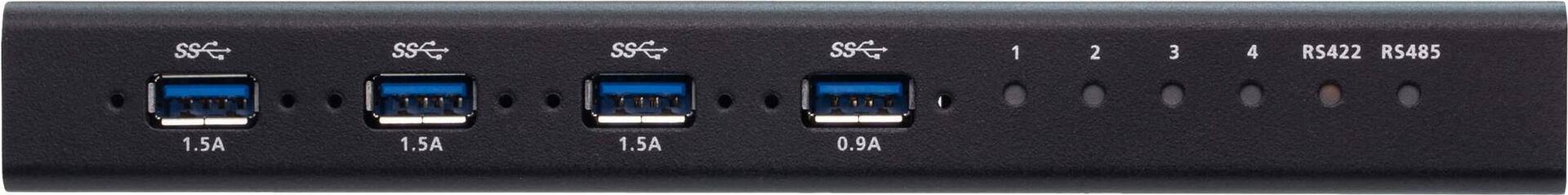 ATEN 4 x 4 USB 3.2 Gen 1 Industrie Hub Switch - 5 Gbit/s - Schwarz - Metall - 0 - 50 °C - -20 - 60 °C - 0 - 80% (US334I-AT) von Aten