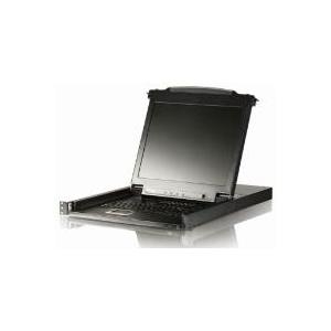 ATEN Arbeitskonsole 43 cm (17) mit integriertem KVM-Switch, PS/2 und USB - zum Einbau im 48,30cm (19) Schrank - DE Tastaturlayout (CL5708M (DE)) von Aten
