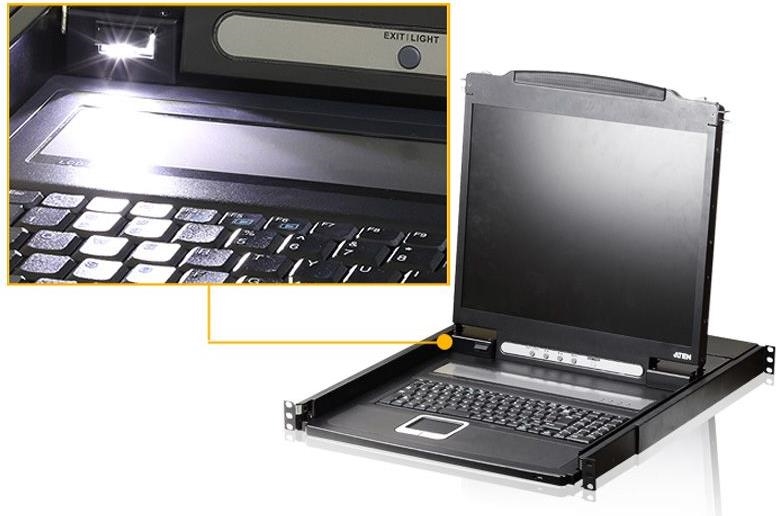 ATEN CL1000N KVM-Konsole, 19 LCD, VGA, PS/2-USB, Tastaturlayout F (CL1000N F) - Sonderposten von Aten