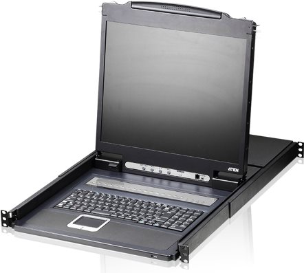 ATEN CL1308N - DE Tastatur/Video/Maus (KVM)-Switch Rack-Einbau Schwarz (CL1308N-ATA-2XK06SGG) von Aten