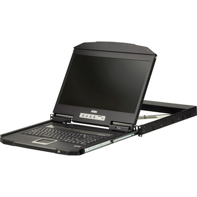 ATEN CL3700NW DE Kurze Tiefe Single Rail 18,5-LCD Konsole (USB HDMI), DE-Layout von Aten