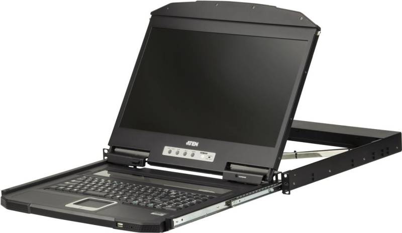 ATEN CL3700NW FR Kurze Tiefe Single Rail 18.5-LCD Konsole USB HDMI - KVM-Konsole (CL3700NW F) von Aten