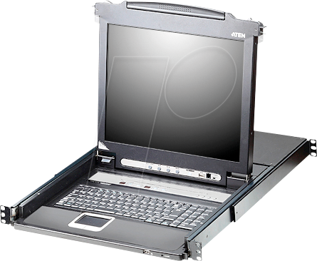 ATEN CL5716N - 19-Zoll-KVM-Konsole, 17-Zoll-TFT mit Tastatur DE von Aten