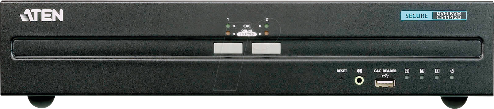 ATEN CS1142D - 2-Port Sicherheits KVM Switch, DVI, USB, PS/2, Audio von Aten