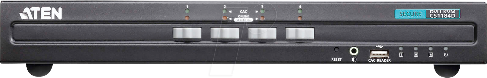 ATEN CS1184D - 4-Port Sicherheits KVM Switch, DVI, USB, PS/2, Audio von Aten
