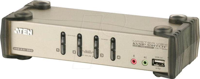ATEN CS1734B - KVM Switch, USB-PS/2, VGA, Audio von Aten