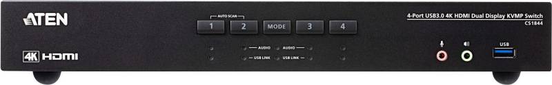 ATEN CS1844 KVMP Switch - KVM-/Audio-/USB-Switch - 4 x KVM/Audio/USB - 1 lokaler Benutzer - Desktop (CS1844) von Aten