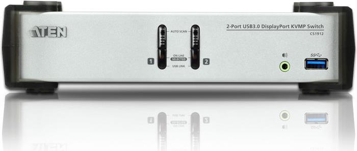 ATEN CS1912 KVMP Switch - KVM-/Audio-/USB-Switch - USB - 2 x KVM/Audio/USB - 1 lokaler Benutzer - Desktop (CS1912-AT-G) von Aten