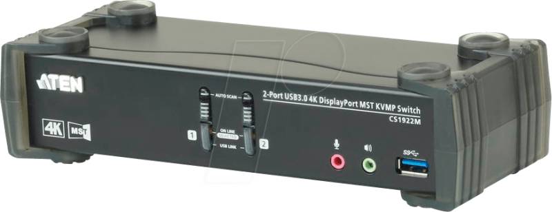ATEN CS1922M - 2-Port USB 3.0 4K DisplayPort MST KVMP Switch von Aten