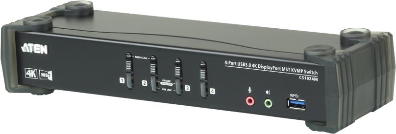 ATEN CS1924M KVMP Switch - KVM-/Audio-/USB-Switch - 4 x KVM/Audio/USB - 1 lokaler Benutzer - Desktop von Aten