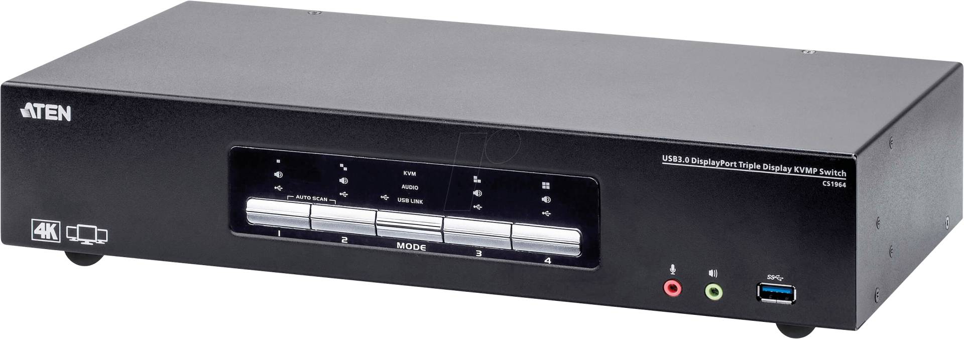 ATEN CS1964 - 4-Port KVM Switch, USB, DisplayPort, Audio von Aten