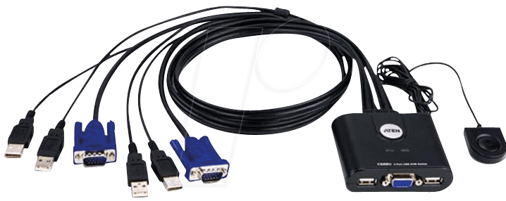 ATEN CS22U - 2 Port USB Kabel KVM , USB und VGA von Aten