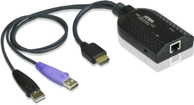 ATEN KA7168 HDMI USB Virtual Media KVM Adapter Cable with Smart Card Reader (CPU Module) - KVM-/Audio-/USB-Extender von Aten