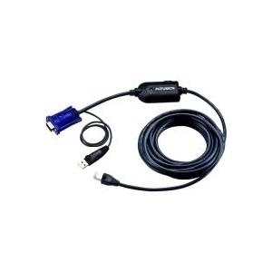 ATEN KA7970 USB KVM Adapter Cable (CPU Module) - Tastatur- / Video- / Maus- (KVM-) Kabel - RJ-45 (M) - USB Typ A, 4-polig, HD-15 (M) (KA7970-AX) von Aten