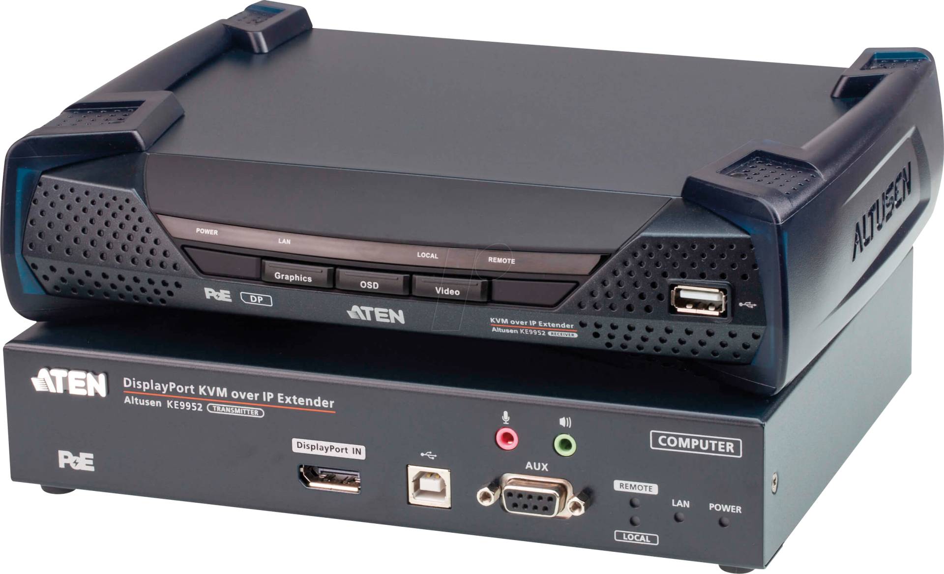 ATEN KE9952 - KVM Over IP Extender, DisplayPort, SFP, USB, Audio von Aten
