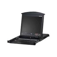 ATEN KL1508AN - KVM-Konsole mit KVM-Switch - 8 Anschlüsse - PS/2 - 48,3 cm (19) - Rack - einbaufähig - 1280 x 1024 - VGA - 1U - Tastaturlayout Deutsch (KL1508AN) von Aten