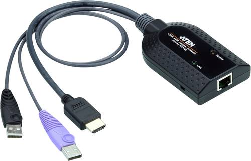 ATEN KVM, Computer KVM-Adapterkabel [1x HDMI-Stecker, USB-A - 1x RJ45-Buchse] 0.25m von Aten