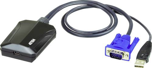 ATEN KVM Adapter [1x VGA-Stecker, USB 2.0 Stecker A - 1x USB 2.0 Buchse Mini-B] Schwarz von Aten