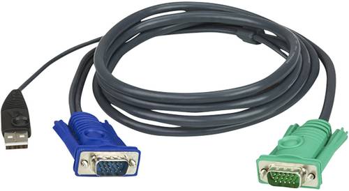 ATEN KVM Adapter [1x VGA-Stecker - 1x VGA-Stecker, USB 2.0 Stecker A] 1.20m Schwarz von Aten