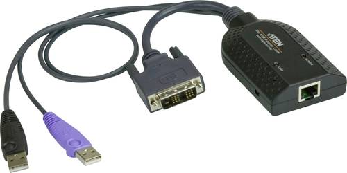 ATEN KVM Adapter [2x USB 2.0 Stecker A, DVI-D Stecker - 1x RJ45-Buchse] Schwarz von Aten