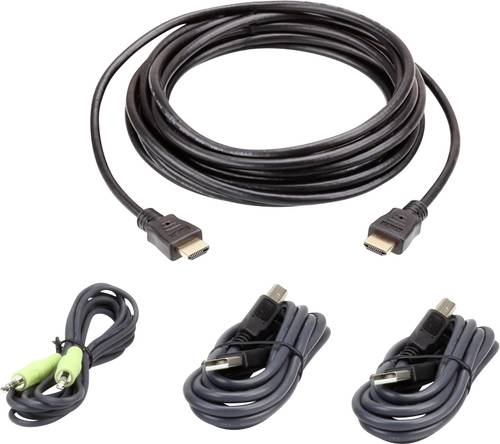 ATEN KVM Anschlusskabel [1x HDMI-Stecker, USB 2.0 Stecker A, Klinkenstecker 3.5mm - 1x HDMI-Stecker, von Aten