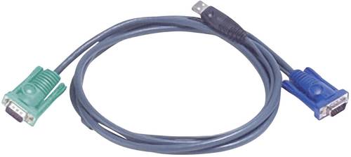 ATEN KVM Anschlusskabel [1x SPHD-15-Stecker - 1x VGA-Stecker, USB 2.0 Stecker A] 3.00m Schwarz von Aten