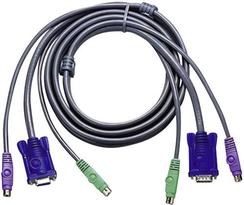ATEN KVM Anschlusskabel [1x VGA-Stecker, PS/2-Stecker, PS/2-Stecker - 1x VGA-Buchse, PS/2-Stecker, P von Aten