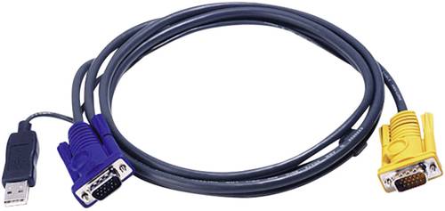 ATEN KVM Anschlusskabel [1x VGA-Stecker, USB 1.1 Stecker A - 1x SPHD-18-Stecker] 3.00m Schwarz von Aten