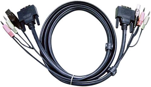 ATEN KVM Anschlusskabel [2x Klinkenstecker 3.5 mm, DVI-Stecker 18+1pol., USB 2.0 Stecker A - 2x Klin von Aten