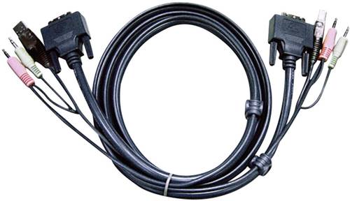 ATEN KVM Anschlusskabel [2x Klinkenstecker 3.5 mm, DVI-Stecker 18+1pol., USB 2.0 Stecker A - 2x Klin von Aten