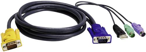 ATEN KVM Anschlusskabel [2x PS/2-Stecker, USB 2.0 Stecker A, SPHD-15-Stecker - 1x SPHD-15-Stecker] 1 von Aten