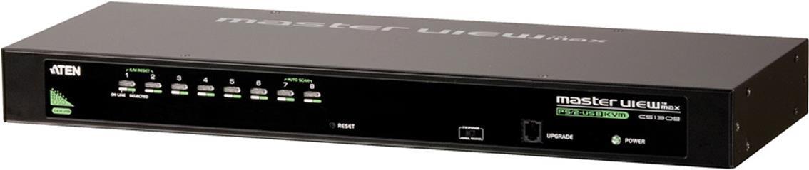ATEN KVM Switch, USB und PS/2, 8-fach, 19 8 PCs mit USB- oder PS/2-Anschluss werden von 1 Arbeitsplatz (USB oder PS/2 Tastatur, Monitor, USB oder PS/2 Maus) gesteuert (CS1308) von Aten