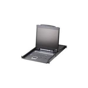 ATEN LCD KVM Switches CL1308N - KVM-Konsole mit KVM-Switch - 8 Anschlüsse - PS/2, USB - 48.3 cm (19) - Rack - einbaufähig - 1280 x 1024 @ 75 Hz - Schwarz - 1U von Aten