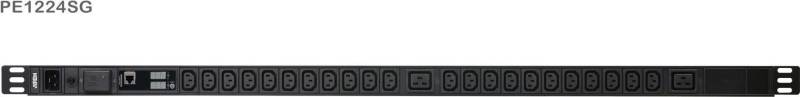 ATEN PE1224SG Basis-PDU mit Messfunktion mit Überspannungsschutz IEC-C20 zu 22x IEC-C13 + 2x IEC-C19 (PE1224SG) von Aten
