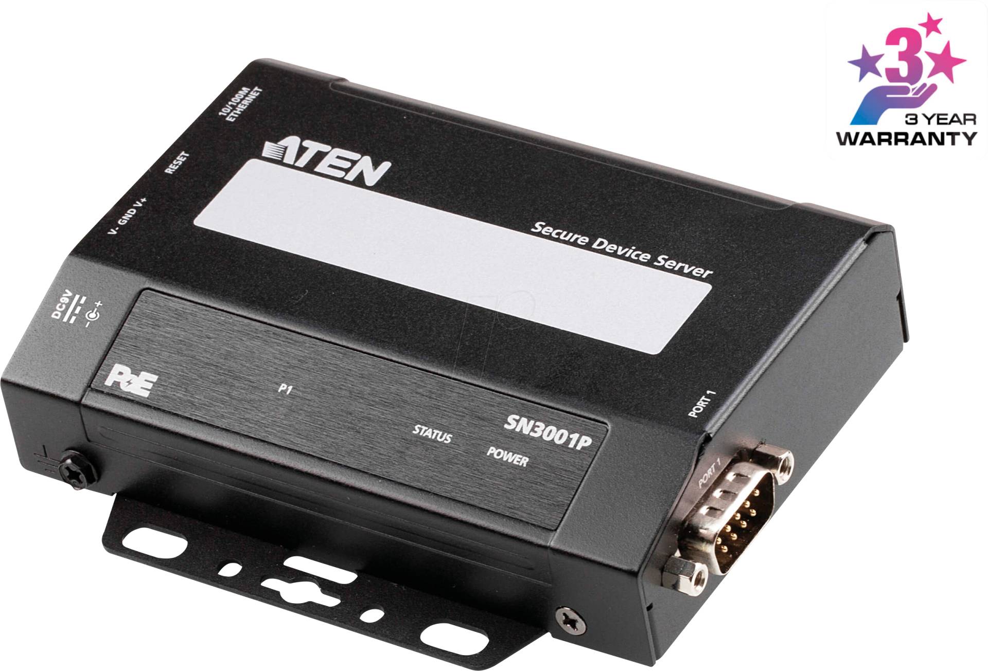 ATEN SN3001P - Geräteserver, 1x RJ45, 1x RS-232, PoE von Aten