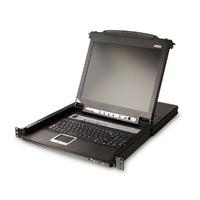 ATEN Slideaway CL5716N - KVM-Konsole mit KVM-Switch - 16 Anschlüsse - PS/2, USB - 48,3 cm (19) - Rack - einbaufähig - 1280 x 1024 - 1U (CL5716N D) von Aten