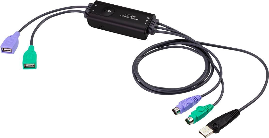 ATEN - Tastatur- / Video- / Maus- (KVM-) Kabel - USB, PS/2 (M) bis USB (W) - 80 cm - Schwarz von Aten