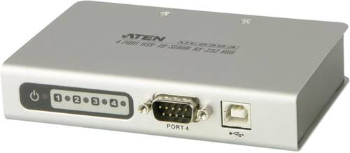 ATEN UC2324-AT 4 Port Seriell-Hub mit Konverter für USB- auf Seriell RS-232 Weiß von Aten