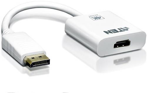 ATEN VC986-AT DisplayPort / HDMI Adapter [1x DisplayPort Stecker - 1x HDMI-Buchse] Weiß 10.00cm von Aten