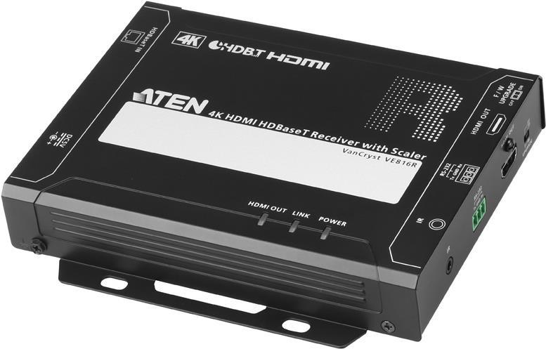 ATEN VE816R 4K HDMI HDBaseT Receiver with Scaler - Video-, Audio-, Infrarot- und serielle Erweiterung - HDBaseT - bis zu 150 m - Sonderposten von Aten