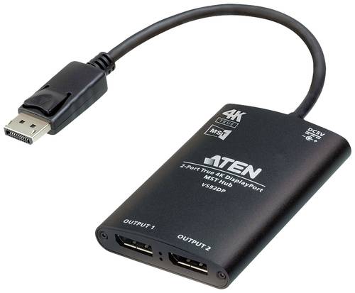 ATEN VS92DP DisplayPort-Splitter 3840 x 2160 Pixel Schwarz von Aten