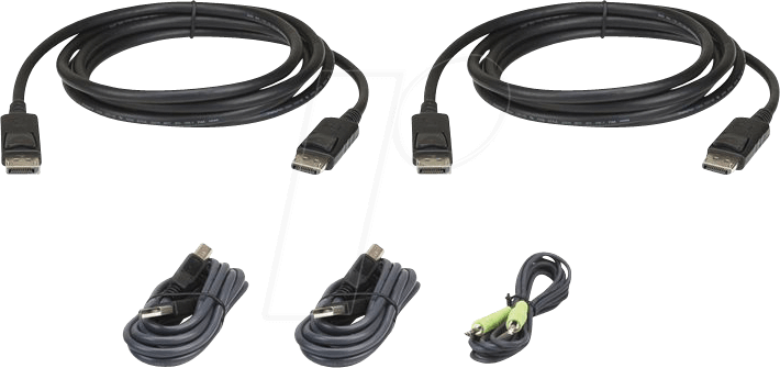 Aten 1,8 M USB DisplayPort Dual Display Secure KVM Kabel-Set - 1,8 m - USB - USB - DisplayPort - Schwarz - USB Type-A/3.5mm/DisplayPort (2L-7D02UDPX5) von Aten