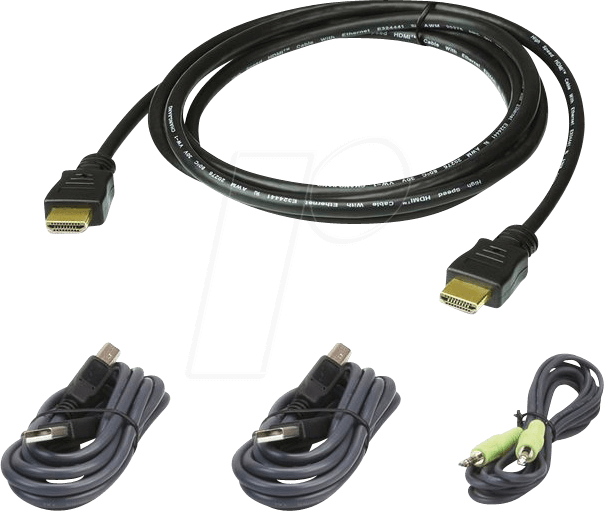 Aten 1,8 M USB HDMI Secure KVM Kabel-Set - 1,8 m - HDMI - Schwarz - USB Type-A/3.5mm/HDMI - USB Type-B/3.5mm/HDMI - Männlich (2L-7D02UHX4) von Aten