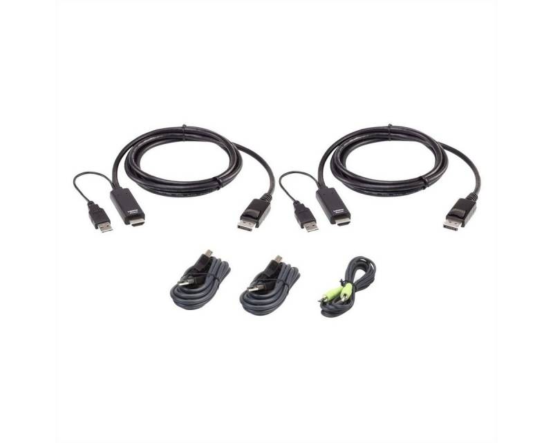Aten 2L-7D02UHDPX5 HDMI zu DP KVM KabelKit Computer-Adapter, 180.0 cm, True 4K von Aten
